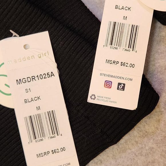 MADDEN GIRL Women's Black Two Piece Ribbed Knit Tank Top Biker Short Set - NWT - Picture 5 of 5